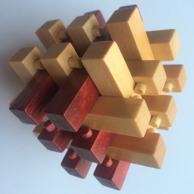 双色十八根 十八柱木制孔明锁 高档礼品 18根 益智 解锁玩具