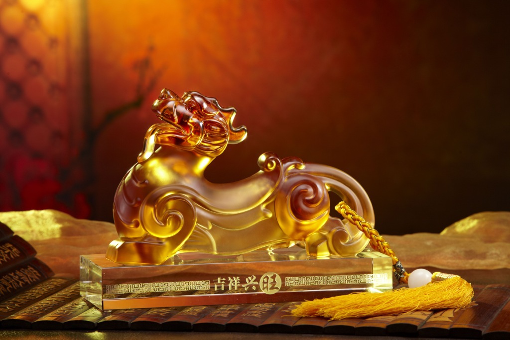 古法琉璃吉祥兴旺琉璃工艺摆件商务会议开业家居创意礼品定制批发