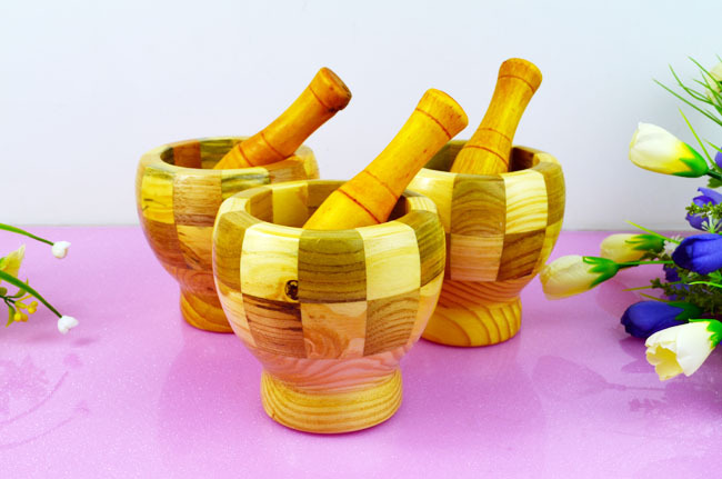 b128 竹蒜缸 中药缸 木质工艺品批发