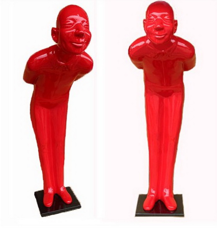 厂家供应玻璃钢迎宾人砂岩抽象雕塑摆件摆饰工艺品