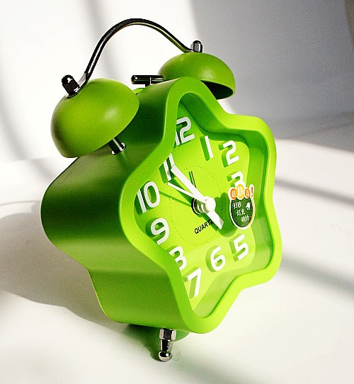 韩国时尚超静音立体数字金属打铃扫描闹钟糖果色白领闹钟礼物