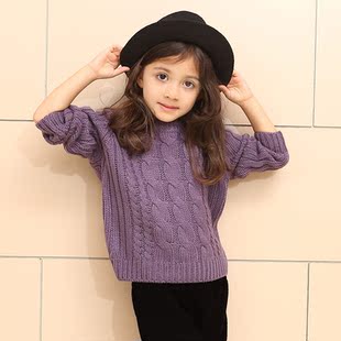 韩版男女童毛衣套头羊绒衫2015新款大童春季针织衫儿童装打底衫