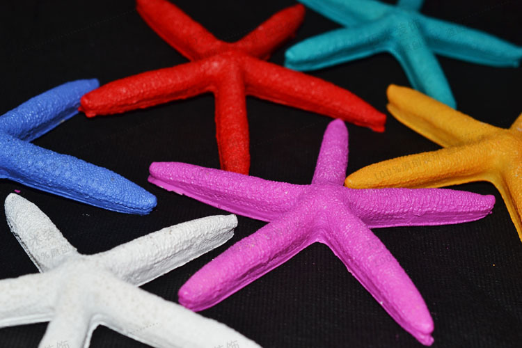 地中海彩色海星 仿真树脂五指海星 创意家居装饰13cm