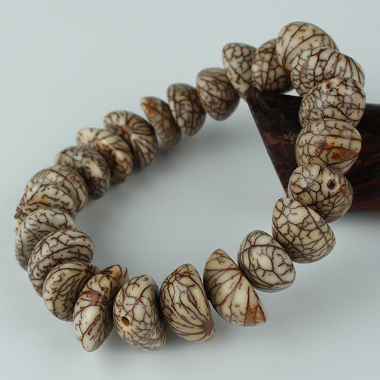 天然半圆金线菩提子佛珠手串 半月金线菩提手链念珠 手饰品