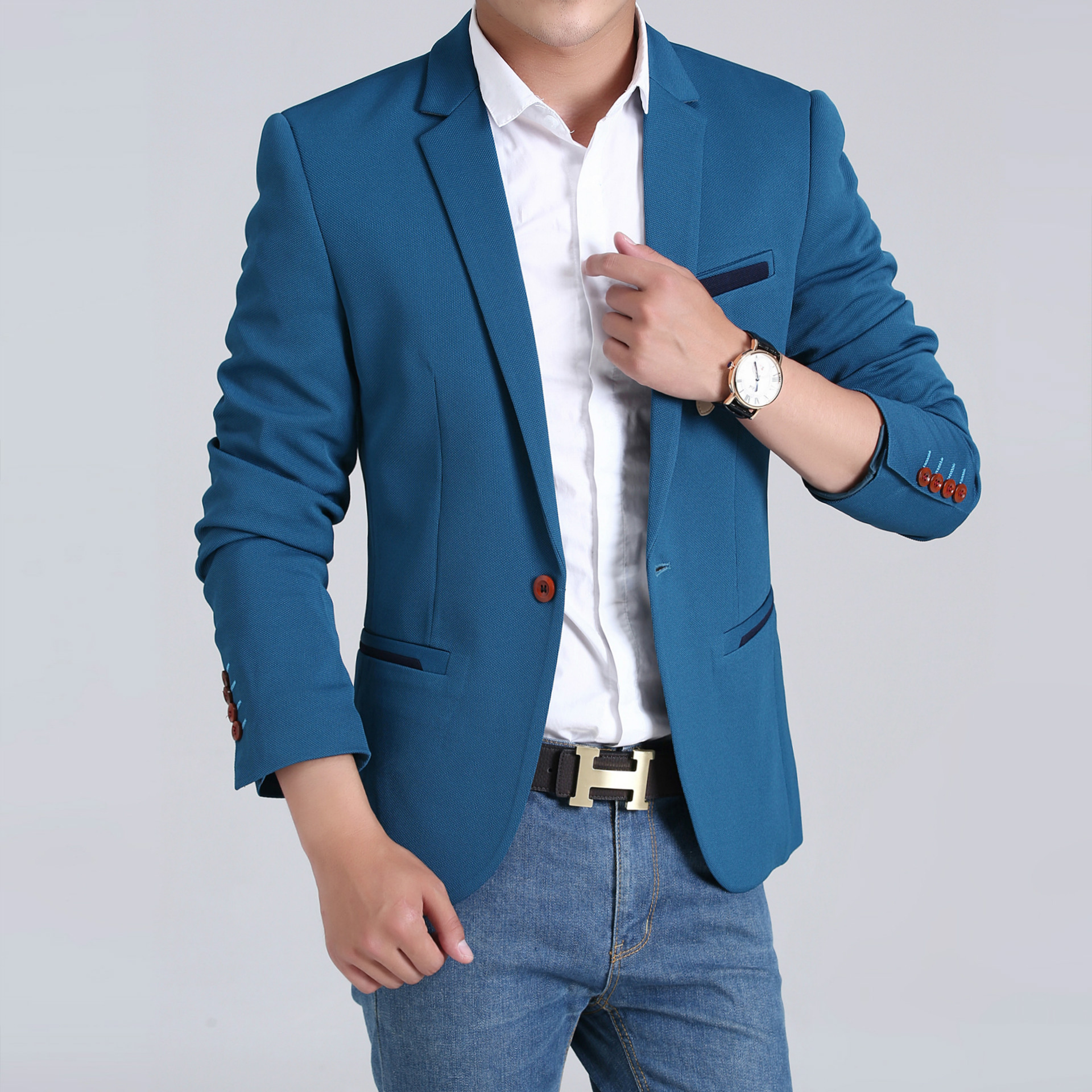 厂家批发 2014秋装男韩版休闲西装 男士休闲西服外套 .