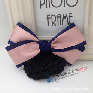 职业头花 发网网兜批发 韩版大款手工蝴蝶结发夹 发饰