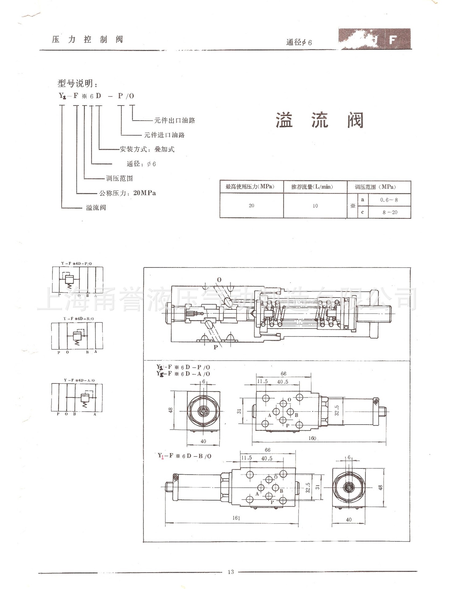 y-fa6d-p溢流閥.液壓閥