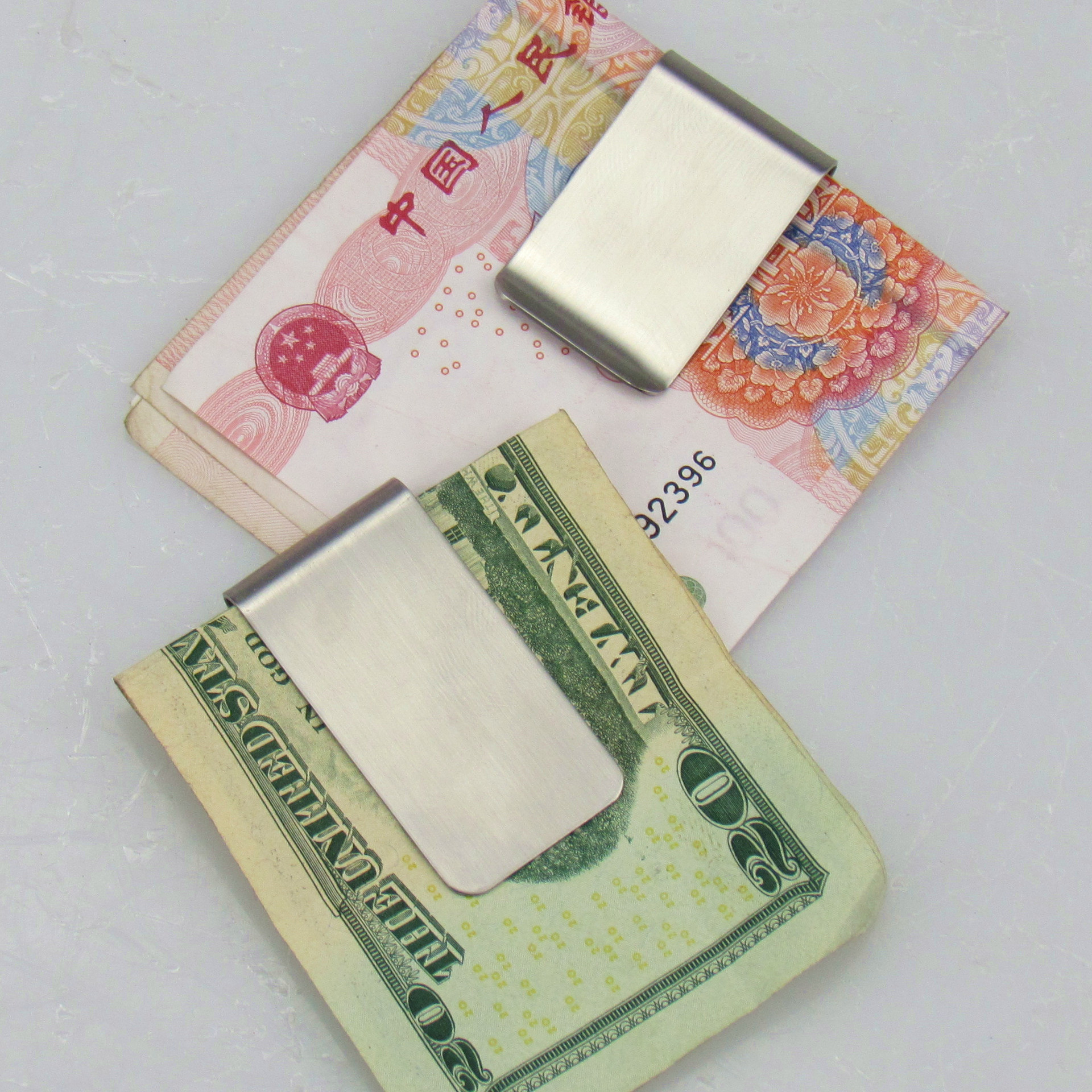 创意简约不锈钢金属钱夹子男士女士钞票夹卡夹私人订制logo经典款