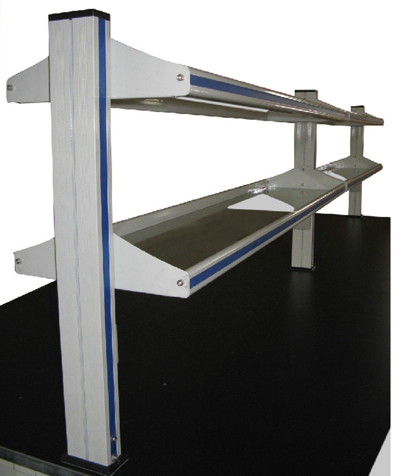 实验室中央台铝合金试剂架 单边试验台试剂架 送电源盒不含玻璃