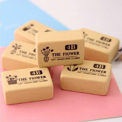 厂家直销创意绘画美术专用--花朵中号4b橡皮擦批发支持支付宝混批