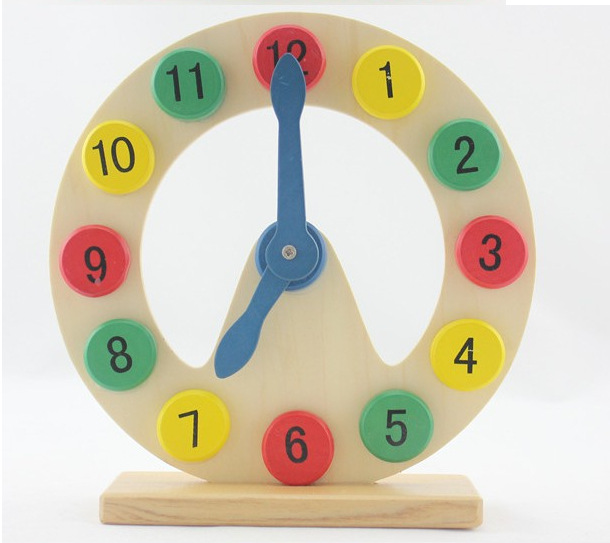 月亮时钟 幼儿早教教具益智学习 【材料】木制 认识时钟玩具,功能简单