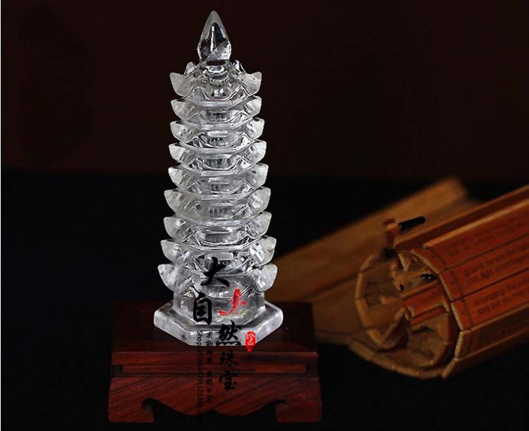大自然 纯天然白水晶文昌塔摆件 天然水晶摆件 家居摆件 开店必备