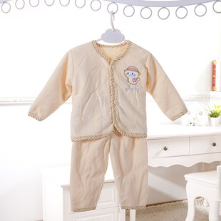 超柔不倒绒婴儿衣服薄款宝宝棉服春秋装男女童外出服加绒套装3023