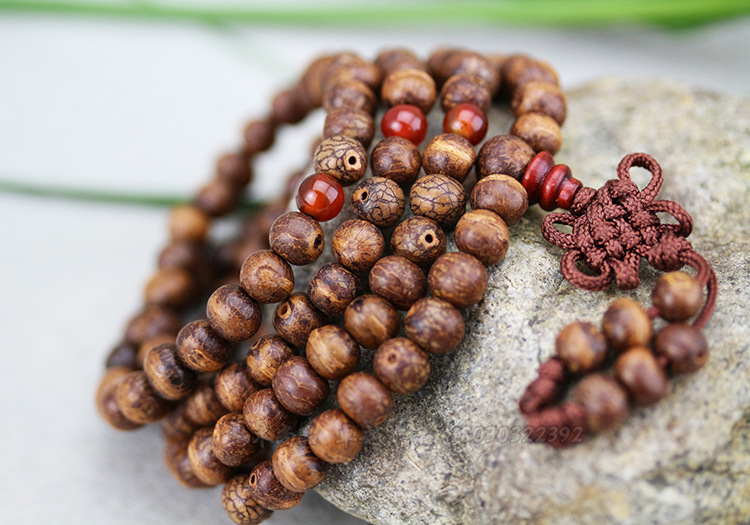 小木鱼菩提手链0.6cm108颗 念珠手串 天然保平安佛珠手链