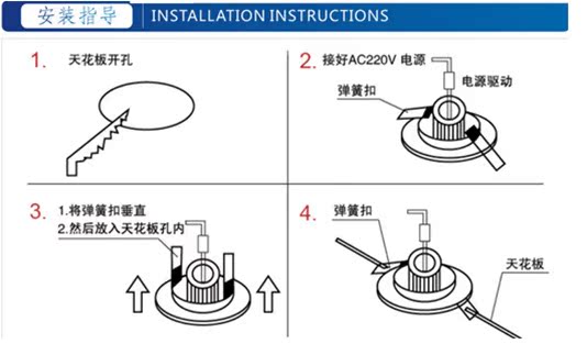 射灯卡扣怎么安装图解图片