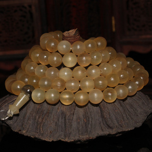 庚午文玩堂天然精品羚羊角108颗佛珠手链 男女士手串念珠厂家直销