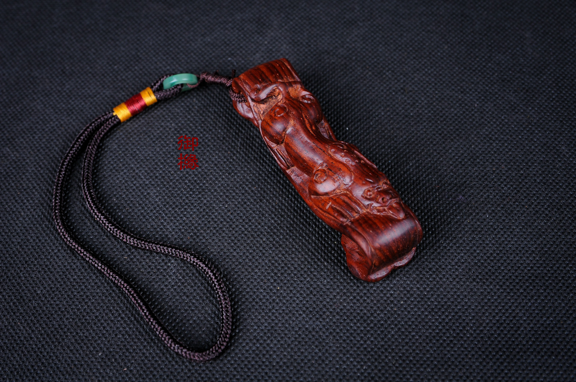 大红酸枝木雕如意手把件 红木雕刻招财貔貅蝙蝠挂件 厂家直销