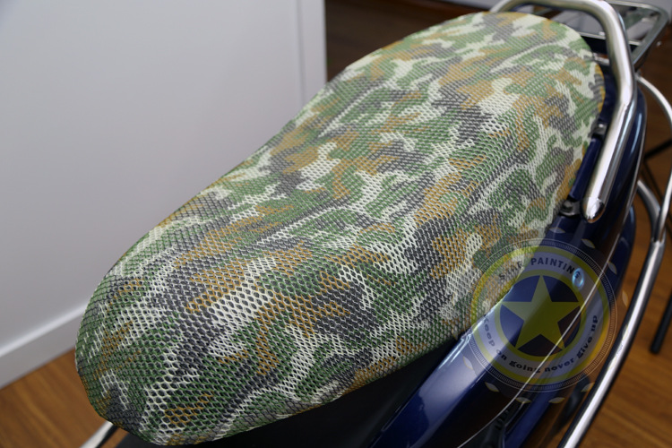 热销隔热/防晒/透气/防滑3d蜂巢立体摩托车.电动车坐垫(迷彩)