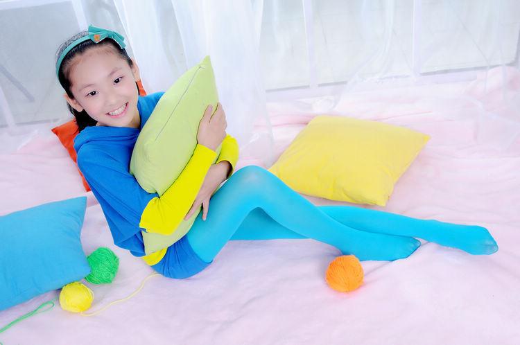 儿童连裤袜女童糖果色天鹅绒打底袜宝宝童袜春夏季薄款 丝袜图片_12
