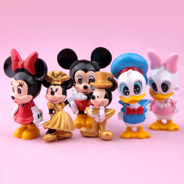 6款米奇米妮mickey金色情侣唐老鸭手办公仔玩偶 摆件 钥匙扣 批发