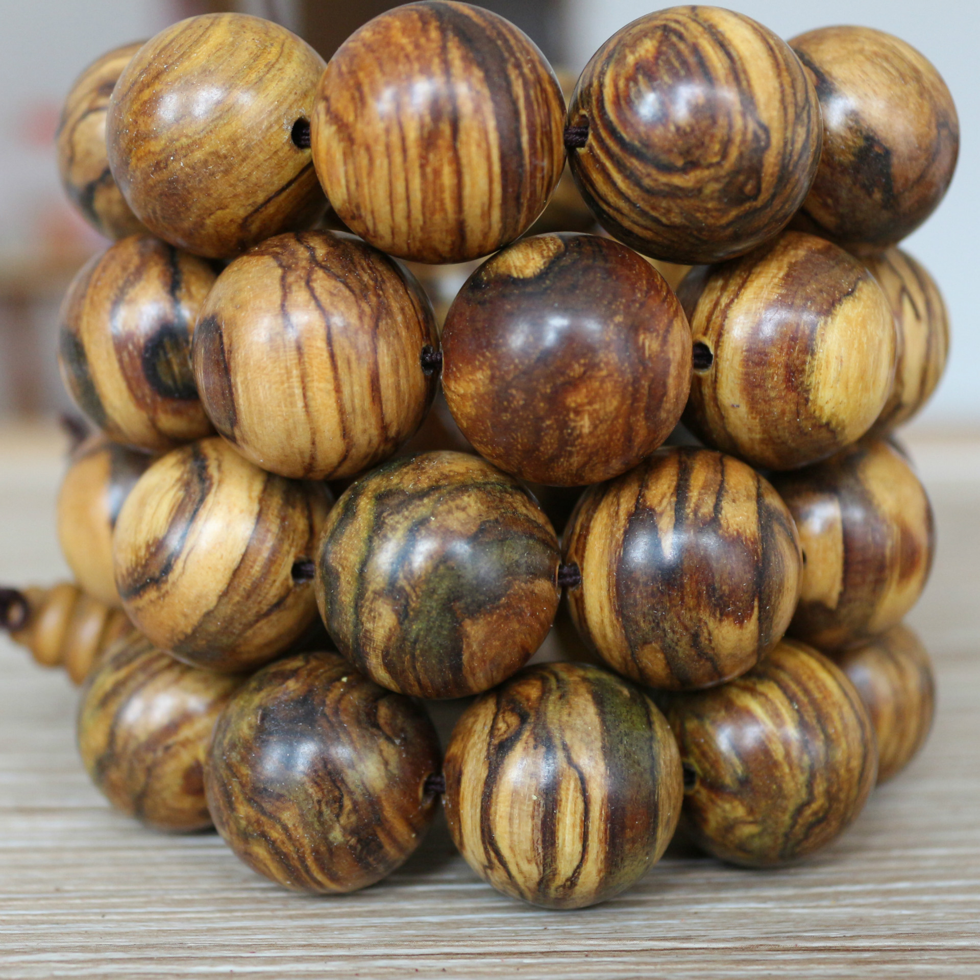 印尼花奇楠沉香佛珠 手链手串 棋楠虎皮纹天然清香 批发厂家直销