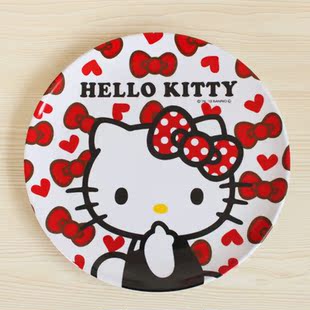 新品hellokitty卡通可愛密胺盤子 kt防摔水果盤 仿瓷點心盤 餐盤