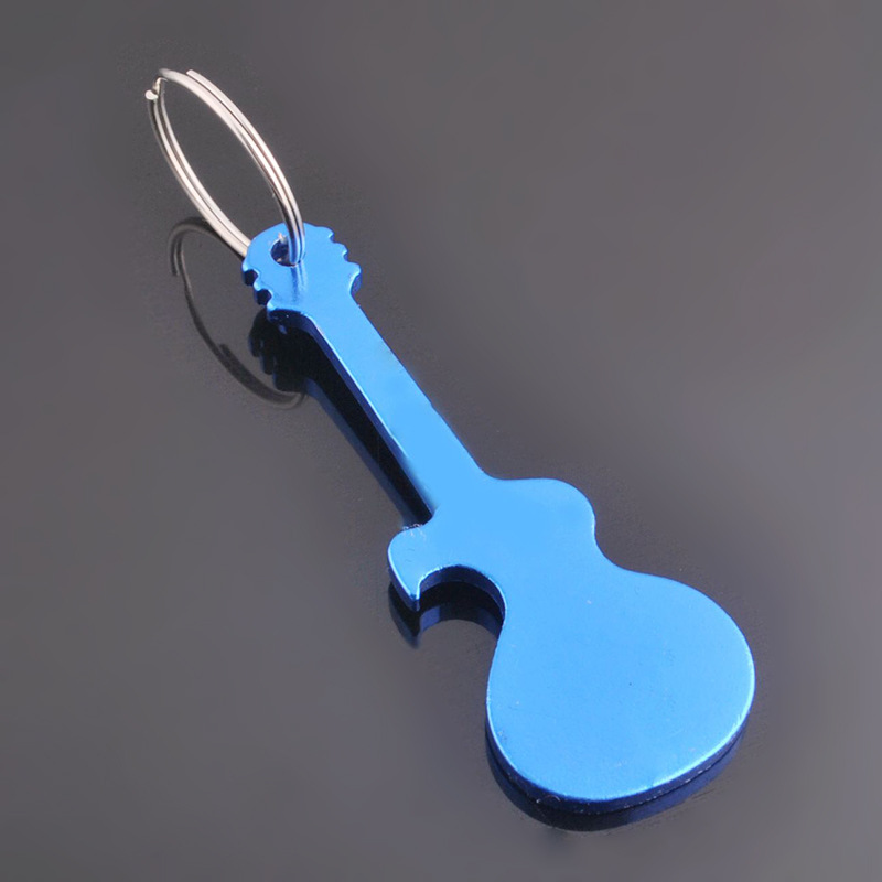 厂家直销钥匙扣 印广告礼品 彩色氧化铝合金平面吉他开瓶器gx-013