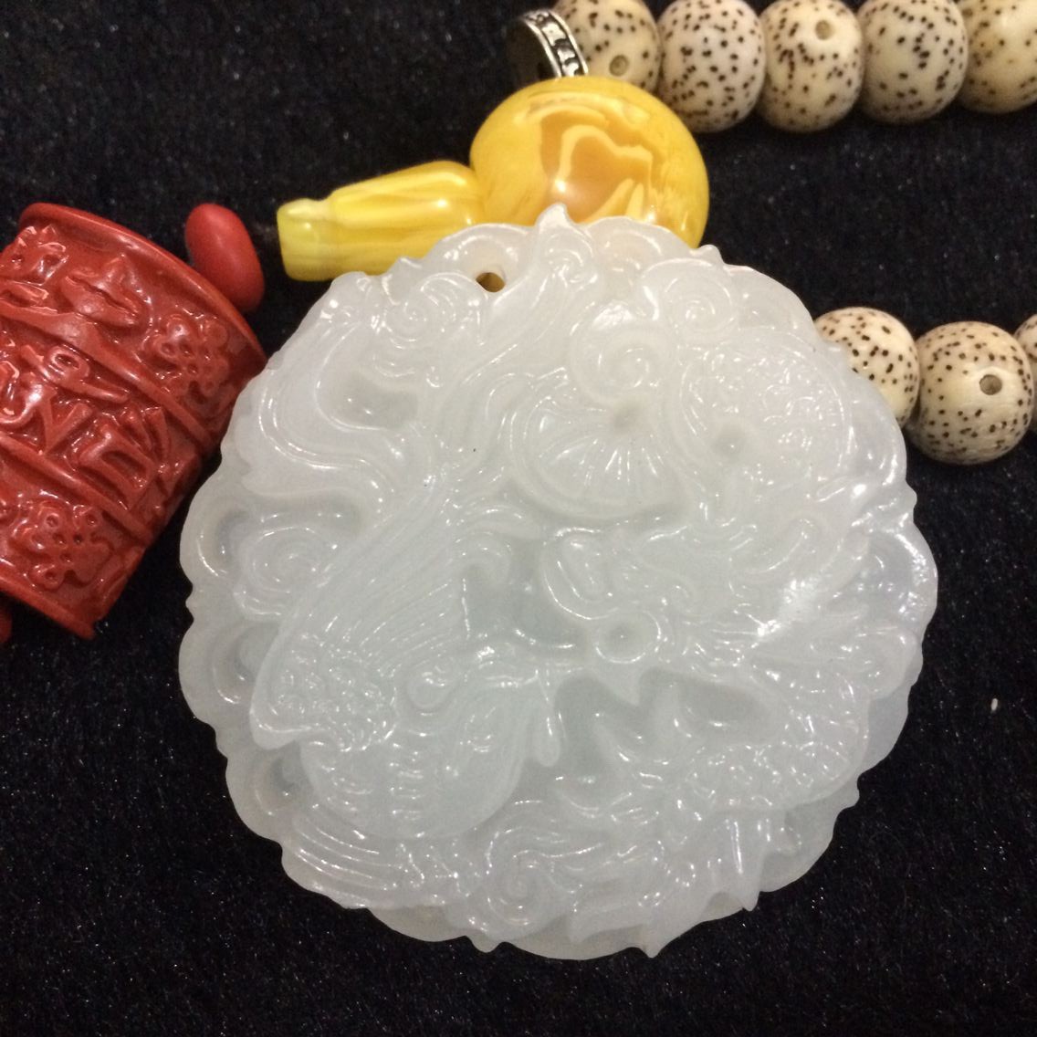 厂家直销天然新疆和田白玉阿富汗玉白龙凤吊坠 玉石吊坠 玉器挂件