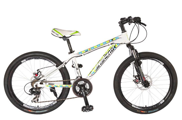 金胜24寸21速禧玛诺变速山地自行车培林花鼓单车铝合金车架双碟刹