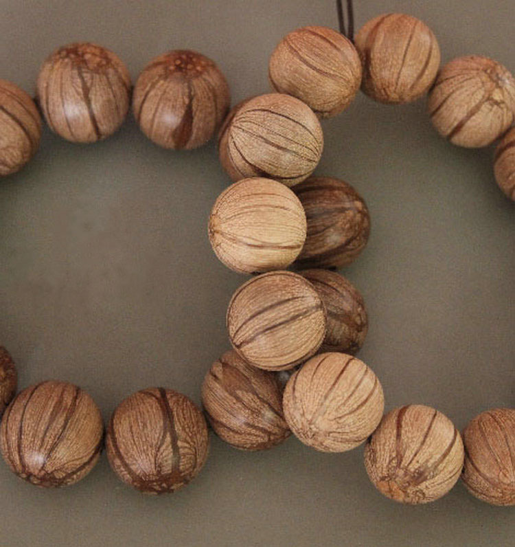 爆款 梅花入骨丹手串 西瓜纹木质佛珠 降龙木菩提手链 龙须藤手串