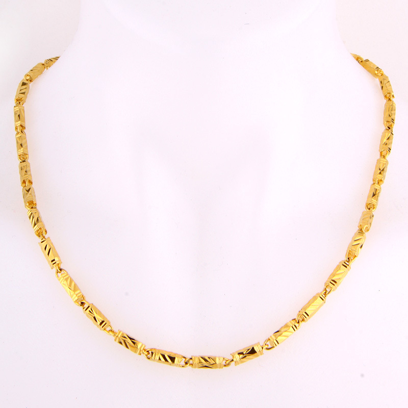 男式高仿黄金项链 霸王金 仿黄金 纳米金项链 镀金项链 新款