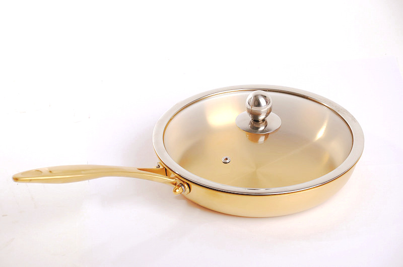 供应健康品牌锅 汤锅 金厨房厨具 金色时尚 钛合金不锈钢锅
