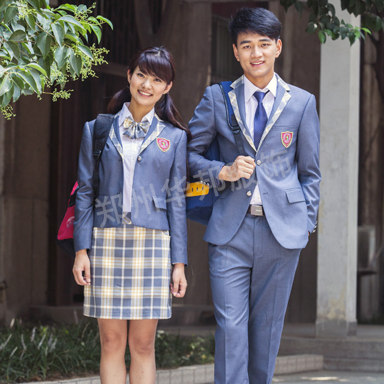 2014年新款制式校服,格子纹拼接校服