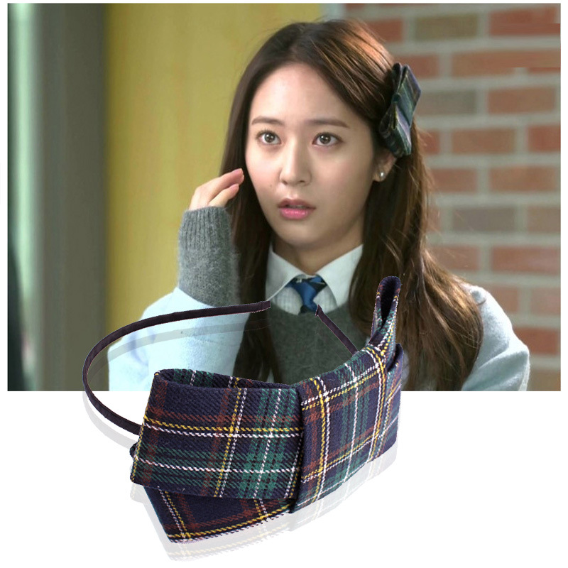 韩国同款格子发箍发卡【继承者们】郑水晶李宝娜同款格子发箍