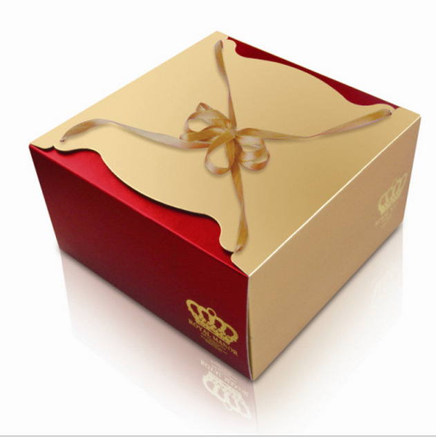 供应批发6寸金卡一体蛋糕盒 纸盒 烘焙 蛋糕盒包装