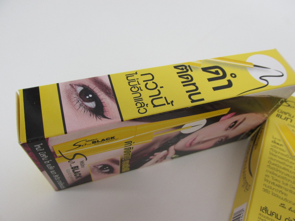 正品 泰国mistine so black眼线液浓黑黄管眼线笔防水睫毛液 代发