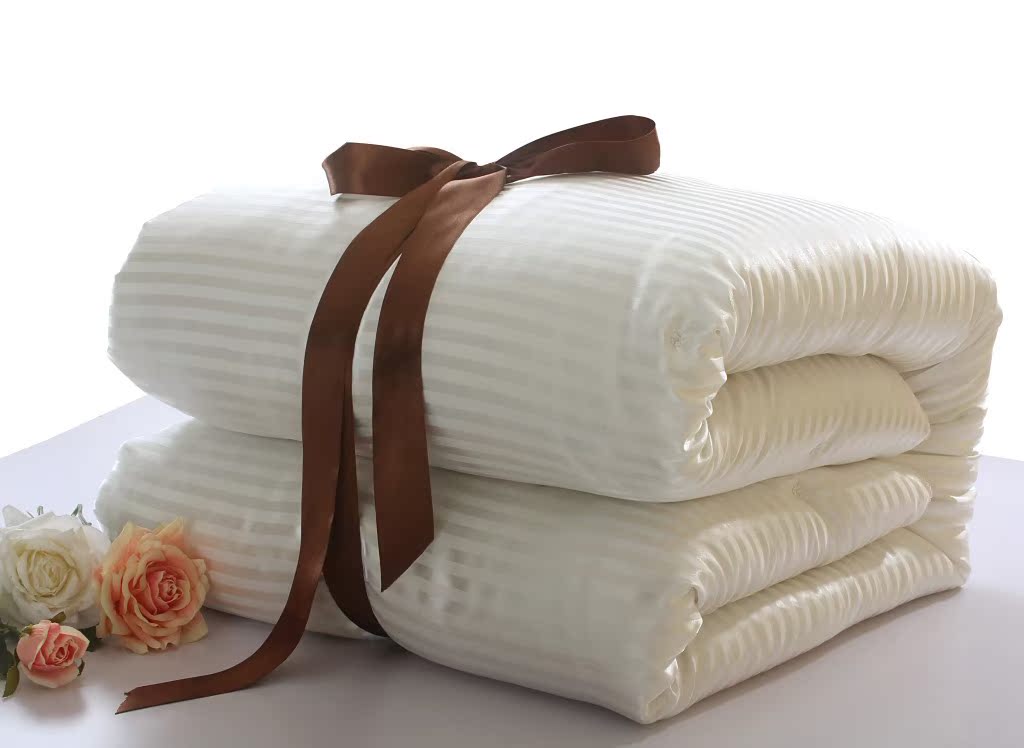 水星同款缎条蚕丝被芯 100%天然桑蚕丝 春秋被子众派国际特价供应