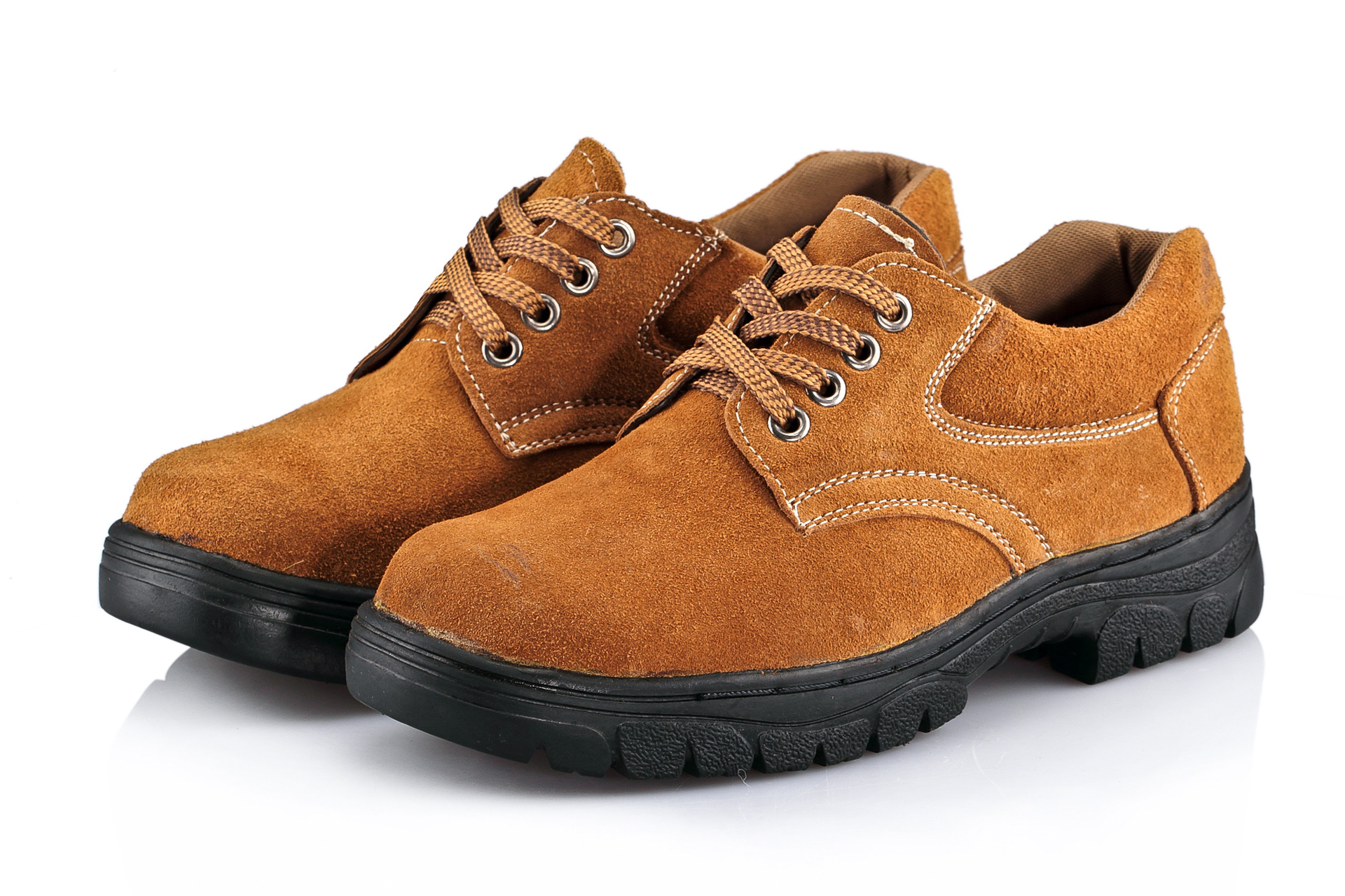 劳保鞋钢包头 安全鞋 防护鞋 黄色反毛真牛皮防穿刺工作鞋801