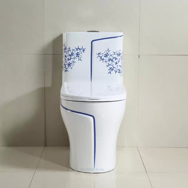 > 供应2014较新款青花旗袍马桶?超漩式坐便器?釉下彩?立体唇吻马