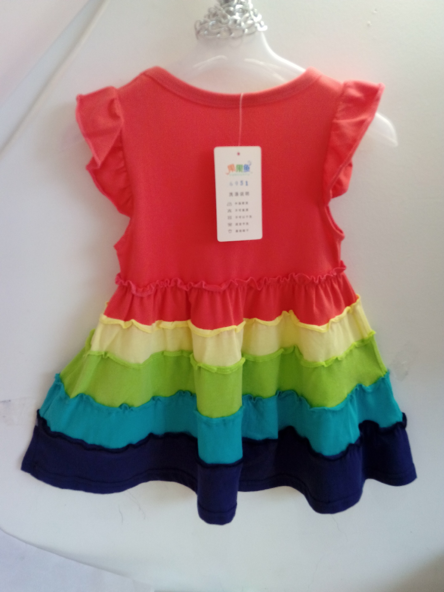 2014夏季新款儿童连衣裙 拼接条纹韩版品牌女童连衣裙