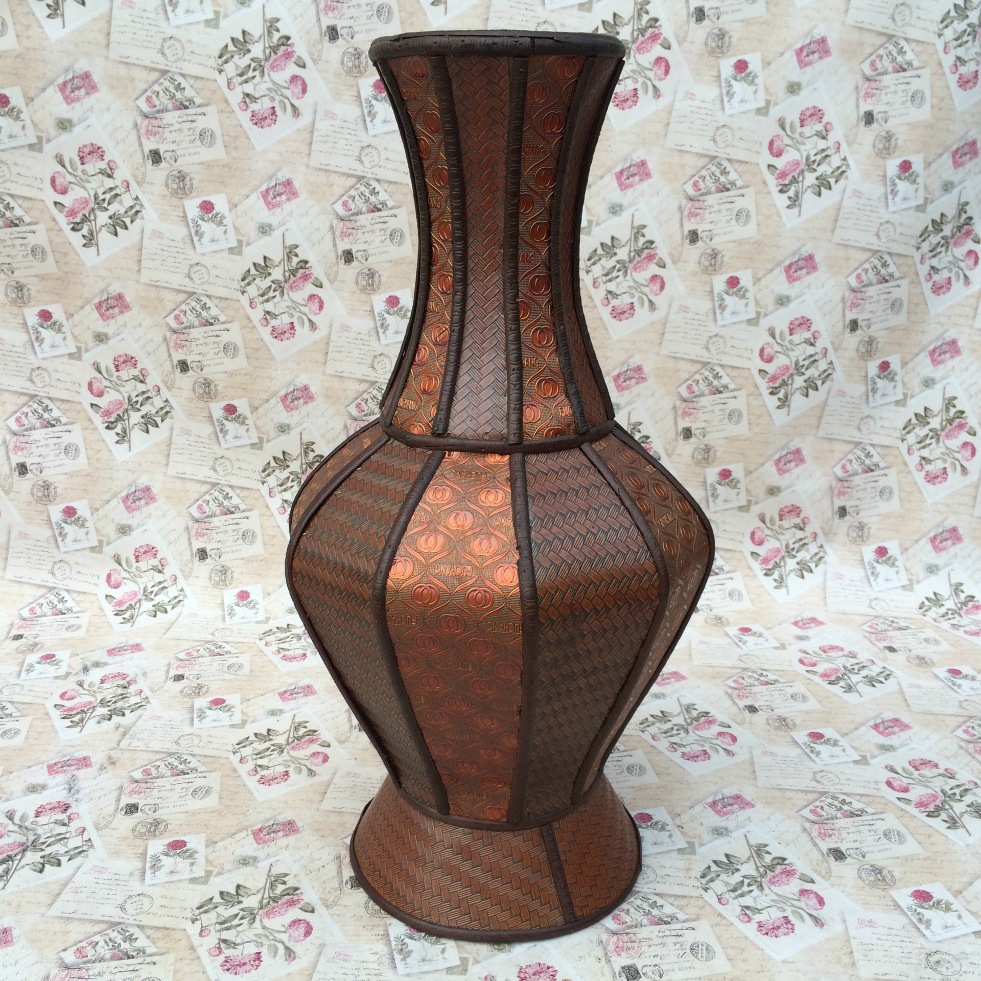 义乌纯手工竹编花瓶竹质工艺品 时尚环保客厅玄关家装摆件饰品