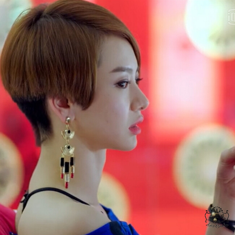 爱情回来了 戚薇同款 明亮同款 小香唇膏口红耳饰耳环耳钉