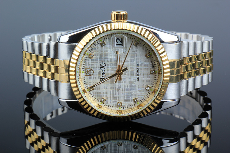 标卡正品男表 防水透底日历钢带自动机械表 男士 手表 现货批发