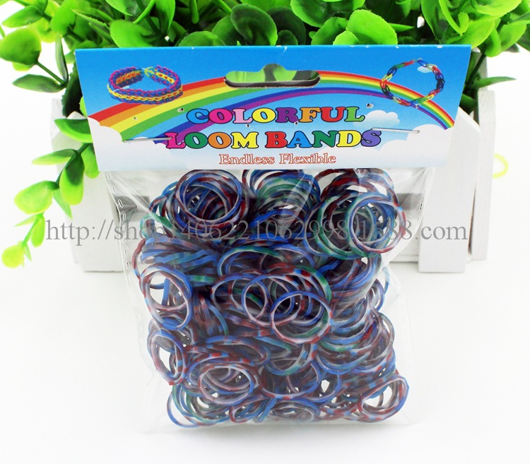 厂家供应 diy橡皮筋 手工编织彩虹手链 loom bands 迷彩 300装