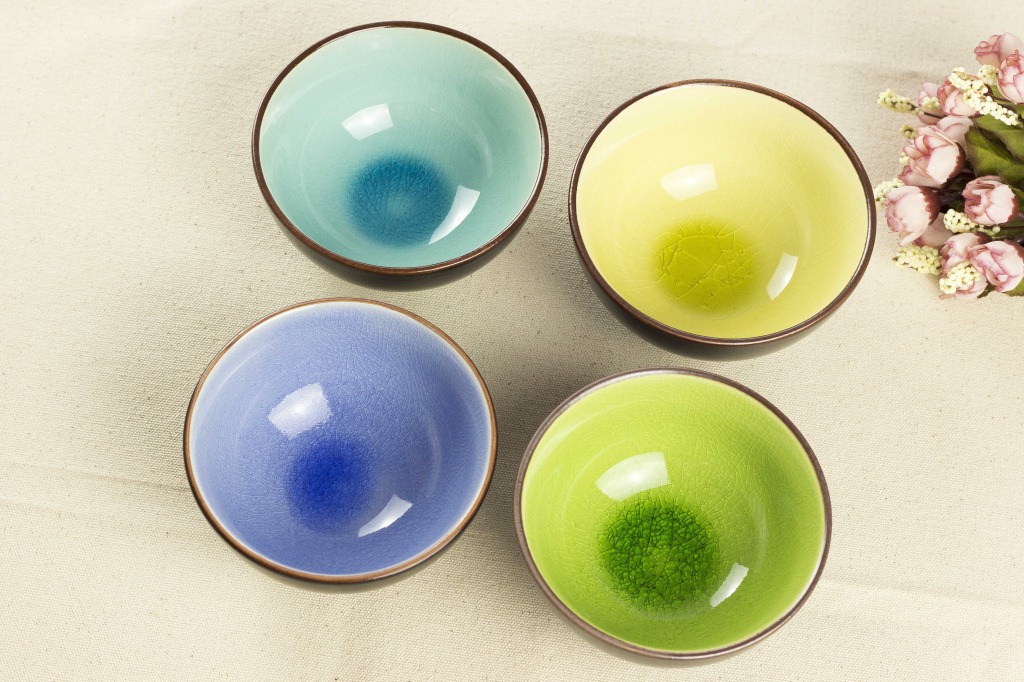 景德镇中国风创意日式和风冰裂碗颜色釉陶瓷餐具套装zakka批发