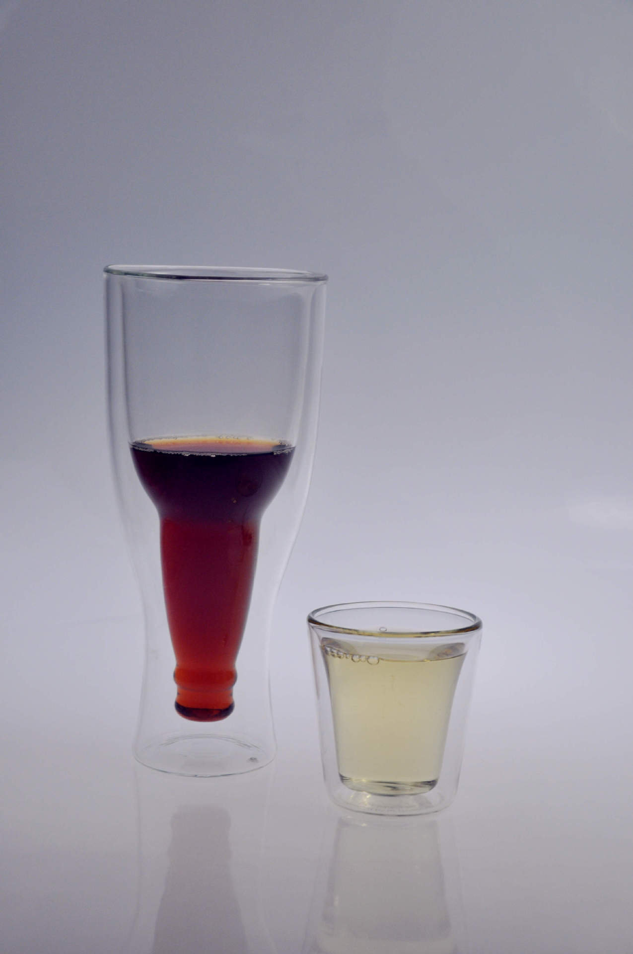 高硼硅玻璃双层杯 玻璃茶具 品杯 花草茶具 真空无孔