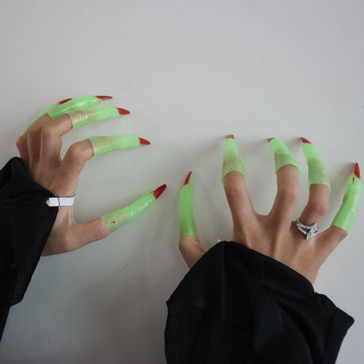 万圣节道具 僵尸假手指套 指甲 巫婆指甲 鬼指甲 手指套 10个