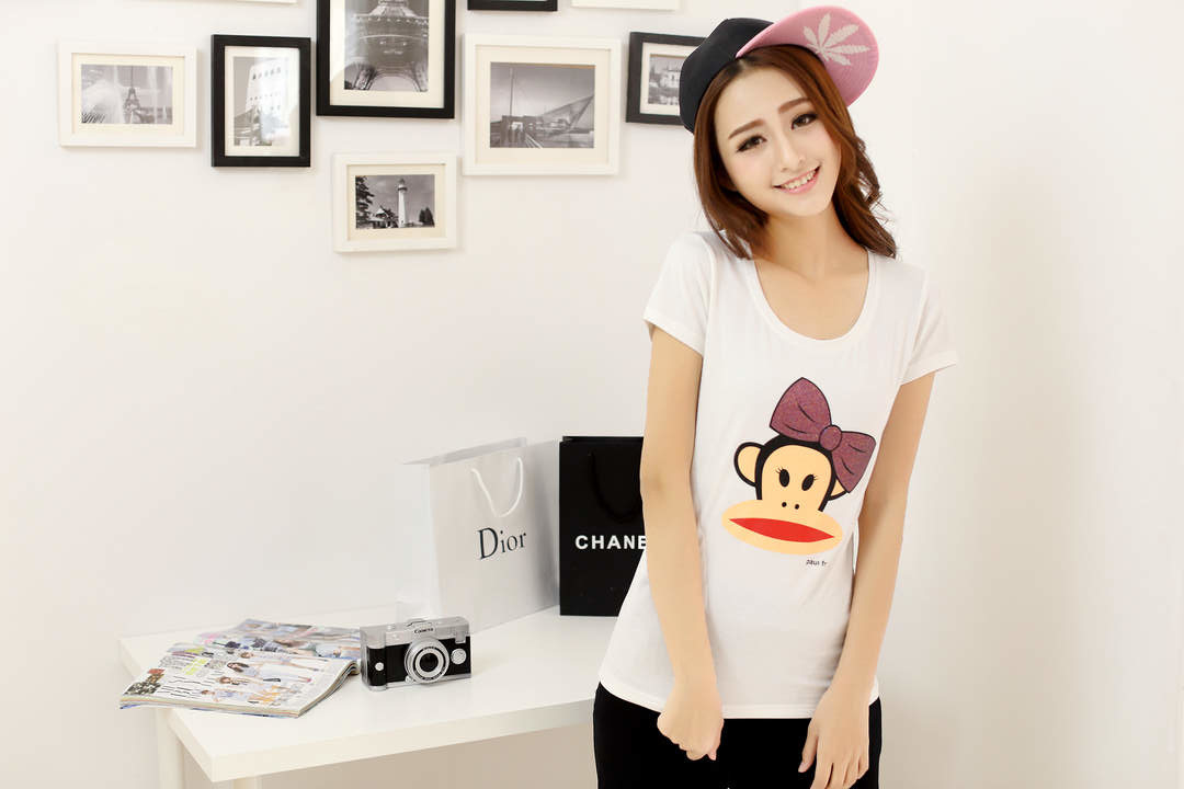 厂价直销 2014 新款春夏卡通猴子女装短袖t恤