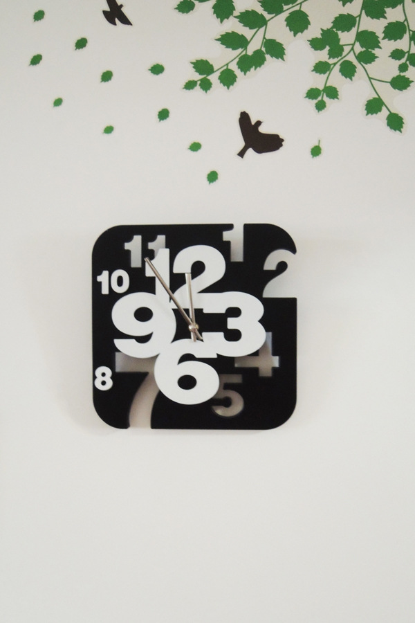 创意奇趣家居礼品 10寸时尚立体数字3d钟面扫秒静音挂钟