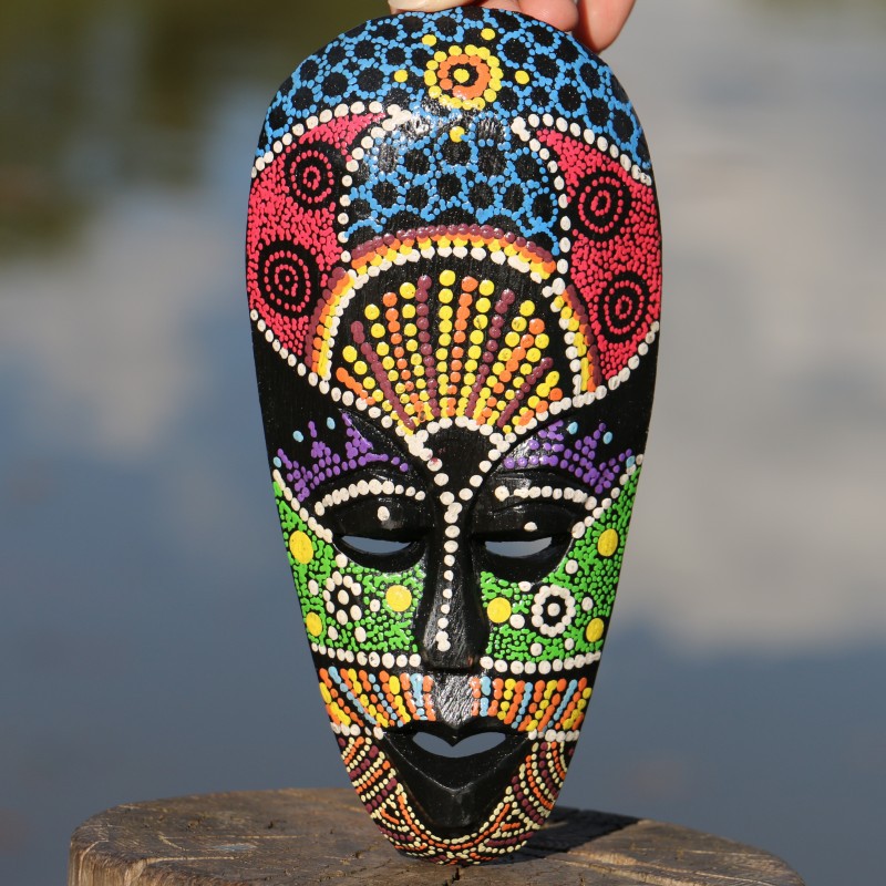 泰国工艺芒果木点彩面具 泰式风格东南亚装饰品 非洲鬼脸新奇特